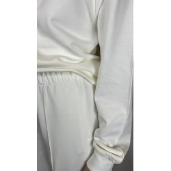 SPODNIE DRESOWE WIDE LEG Z KANTEM- ECRU