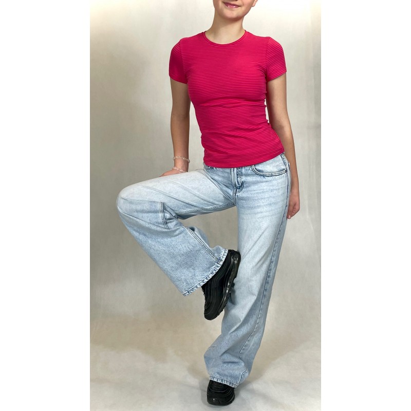 BLUZKA STRIPE WIBES- CZERWIEŃ I RÓŻ